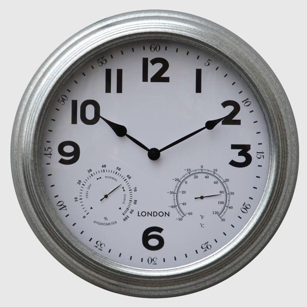 Thermometer and Hygrometer Wall Clock