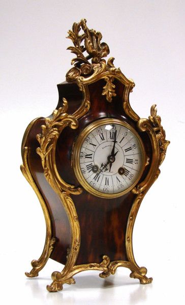 Tortoiseshell and Ormolu mounted Mantel Clock (1880 to 1890						France)