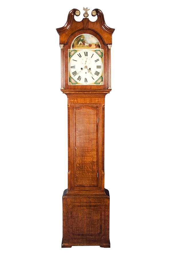 Antique Victorian Oak Grandfather Clock  circa 1890