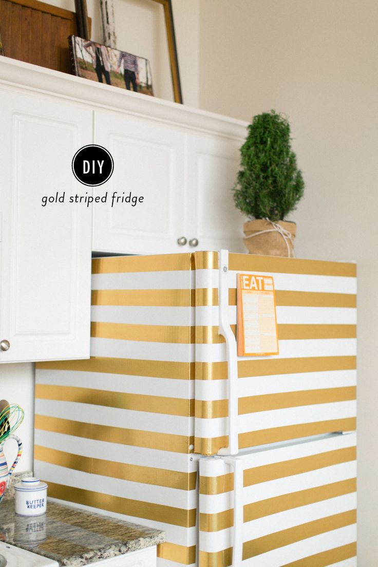 After seeing this gold striped fridge, I am thoroughly convinced that all refrig...