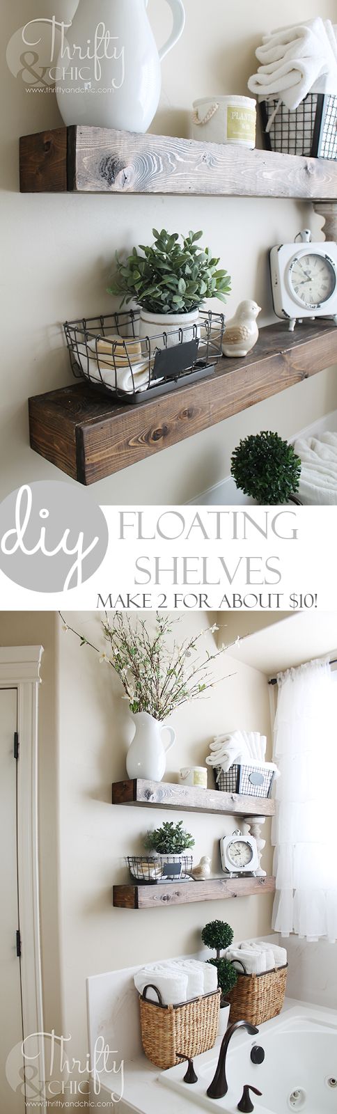 DIY Floating Shelves just like the ones from Fixer Upper! !