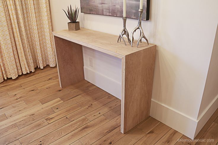 Plybood Waterfall Console Table By Remodelaholic 16