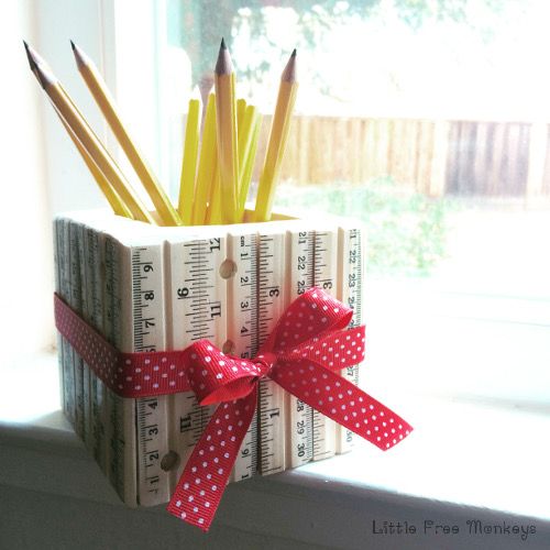 ruler pencil holder teacher appreciation gift - Little Free Monkeys