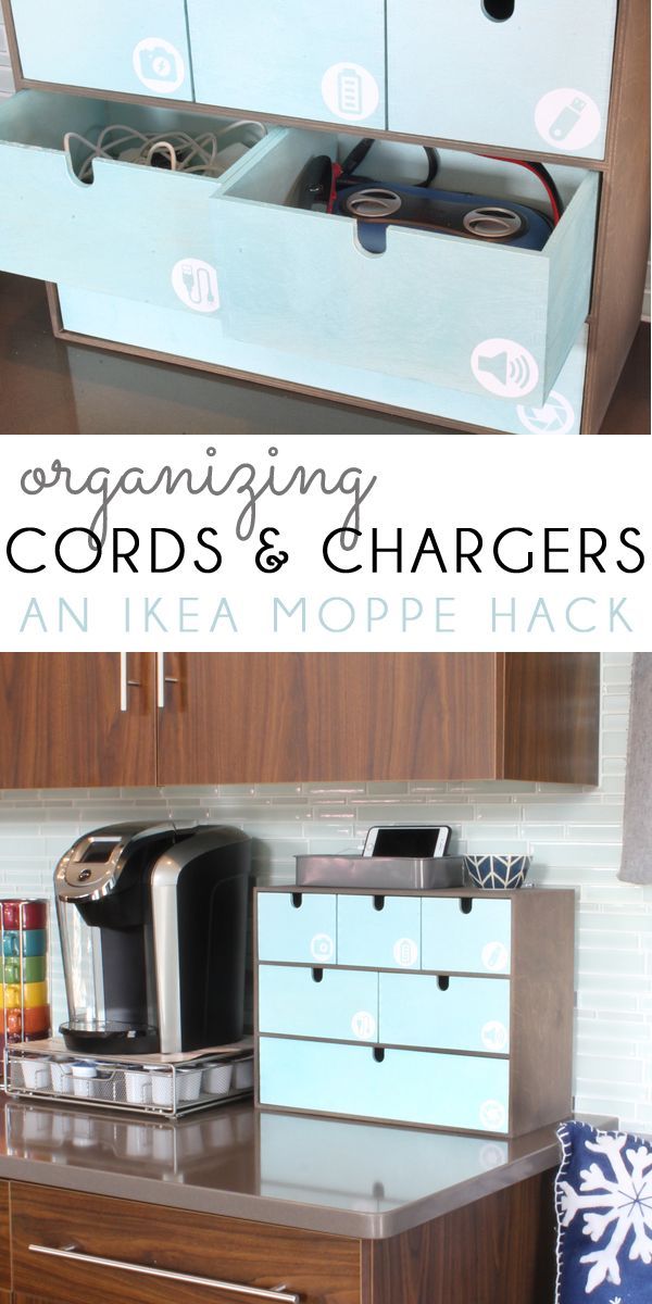 Charger Cord Organizer with Custom Icon Labels