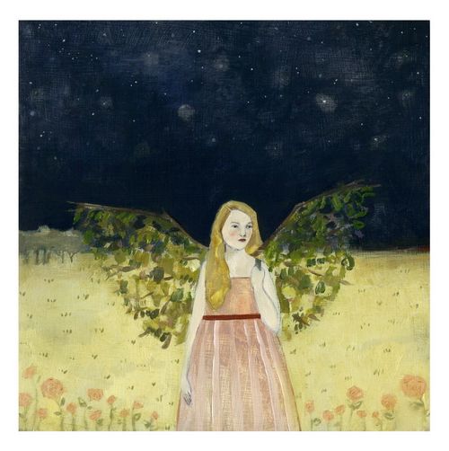 Charlotte wore wings made of the forest print by Amanda Blake