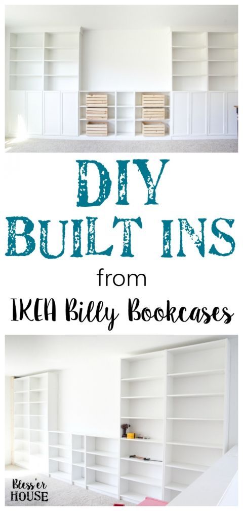 DIY Built Ins from IKEA Billy Bookcases + One Room Challenge Week 2 | blesserhou...