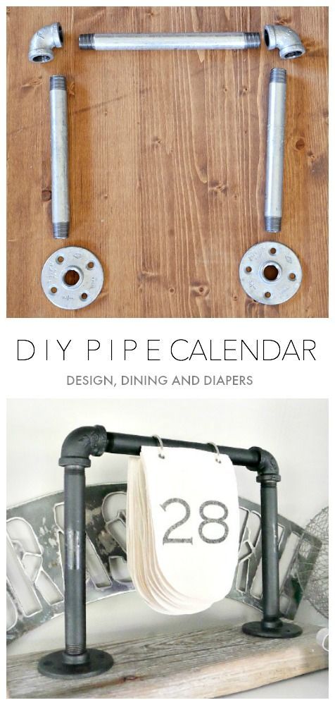 DIY Industrial Pipe Desk Calendar