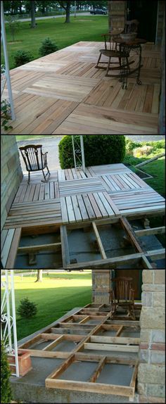 How To Build A Porch From Reclaimed Pallets  theownerbuilderne...  Recycled pall...