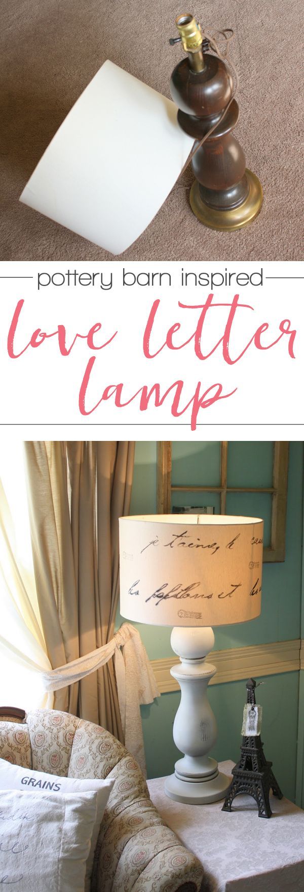 Make your own Pottery Barn inspired lamp on the cheap