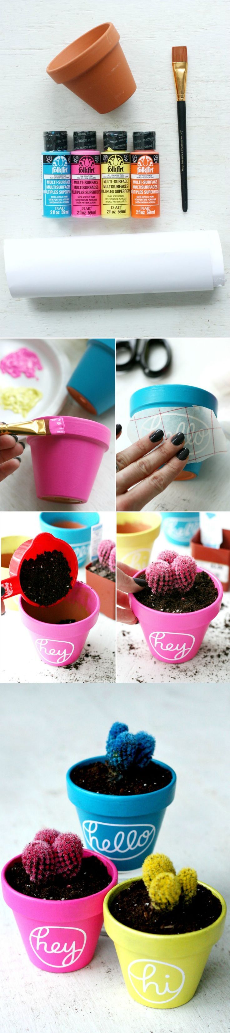 Make these easy painted pots using terra cotta planters and your favorite paint ...