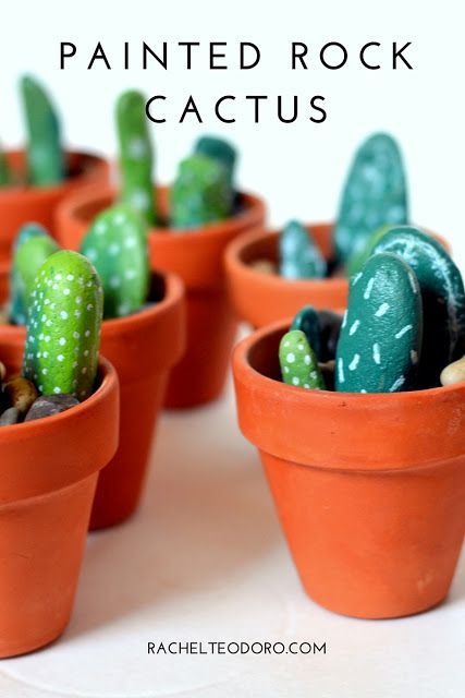 Painted Rock Cactus an easy to make centerpiece