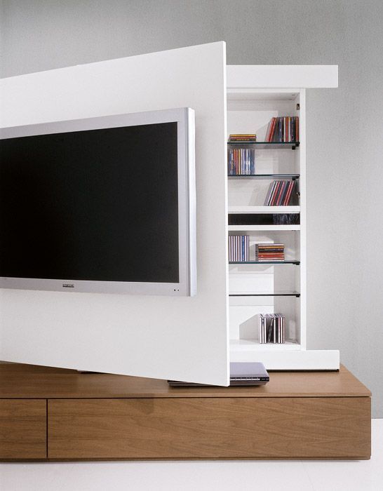TV unit - move able front for hidden storge
