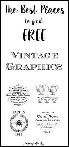 The best places to find free vintage graphics! canarystreetcraft...