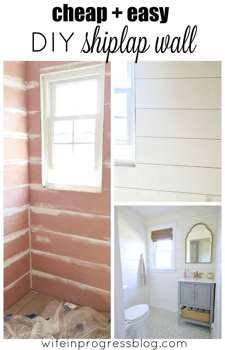 This shiplap wall was really inexpensive and easy to do with cheap plywood from ...