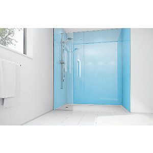 Wickes Sky Blue Acrylic 3 sided Shower Panel Kit 1700mm x 900mm