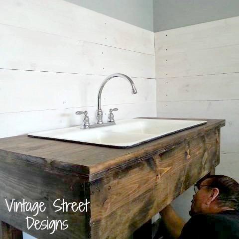 how to make a rustic sink base, bathroom ideas, diy, how to, woodworking project...
