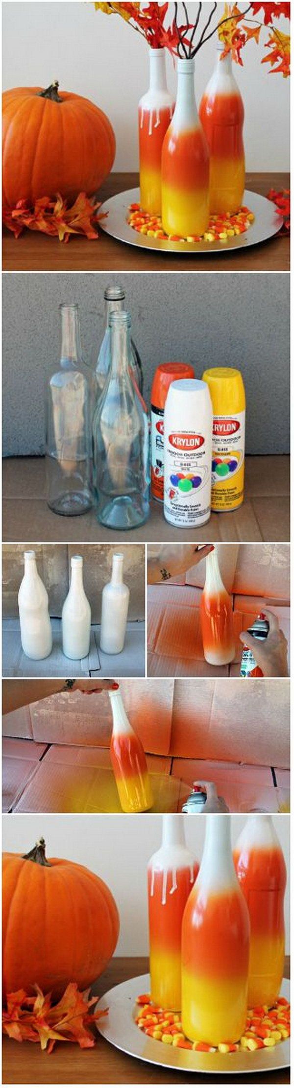 DIY Ombre Wine Bottles. A quick and easy way to create an ombre wine bottle with...