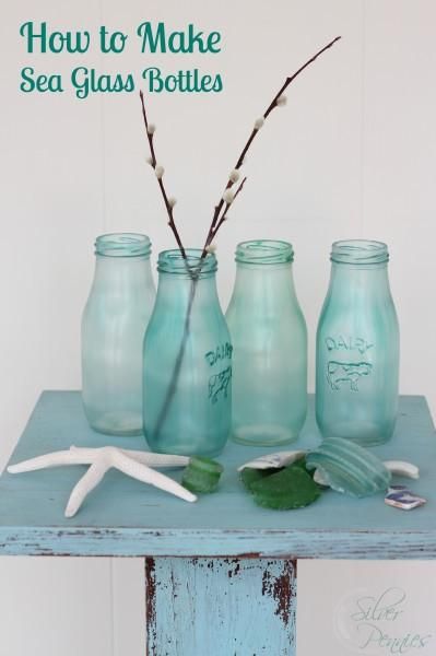 DIY Sea glass bottles @Hali Brescoach Pridgen -- if you decide to try and make t...