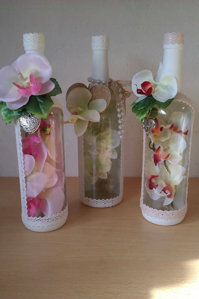 DIY blossom wine bottles