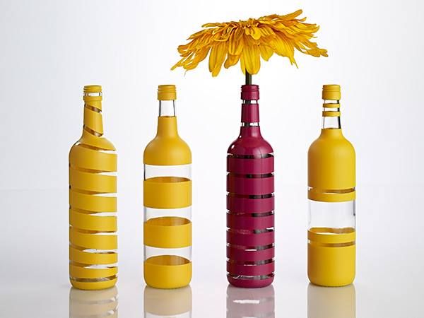 Our #home tip of the day: put old wine and alcohol bottles to good use by painti...