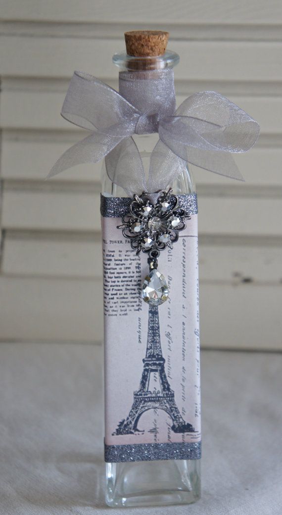 Decorative bottle with vintage french accents