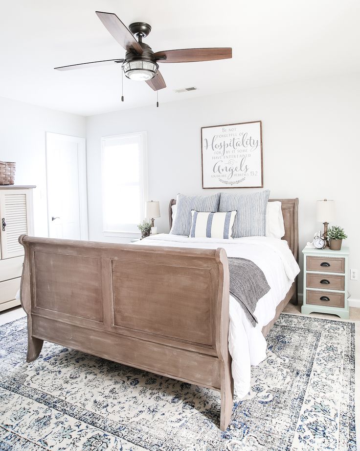 Painted Weathered Wood Bed Makeover