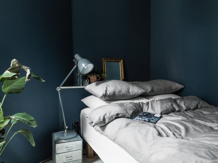 Tiny blue bedroom
