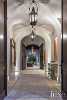 A Florentine-Style #openplan home's neutral Italian style arched #entry. | See M...