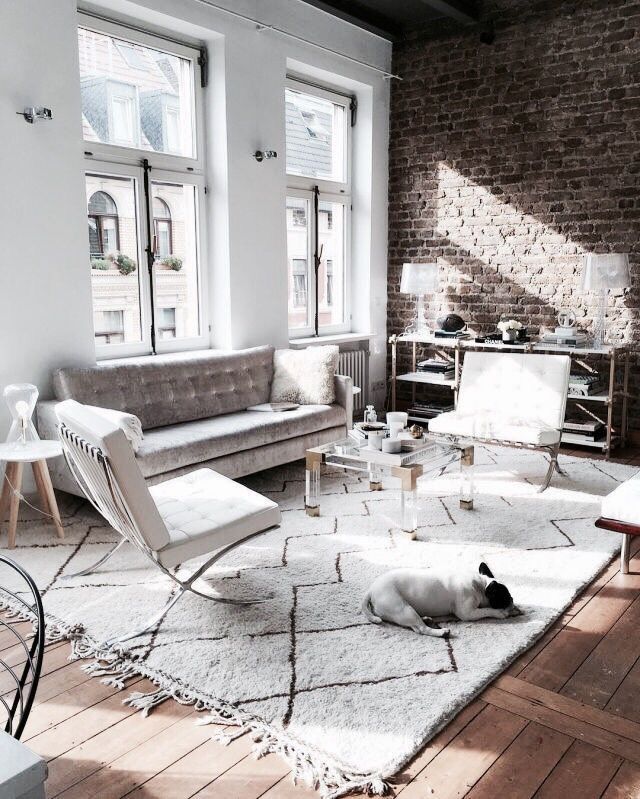 Nordic style decor with brick face feature wall