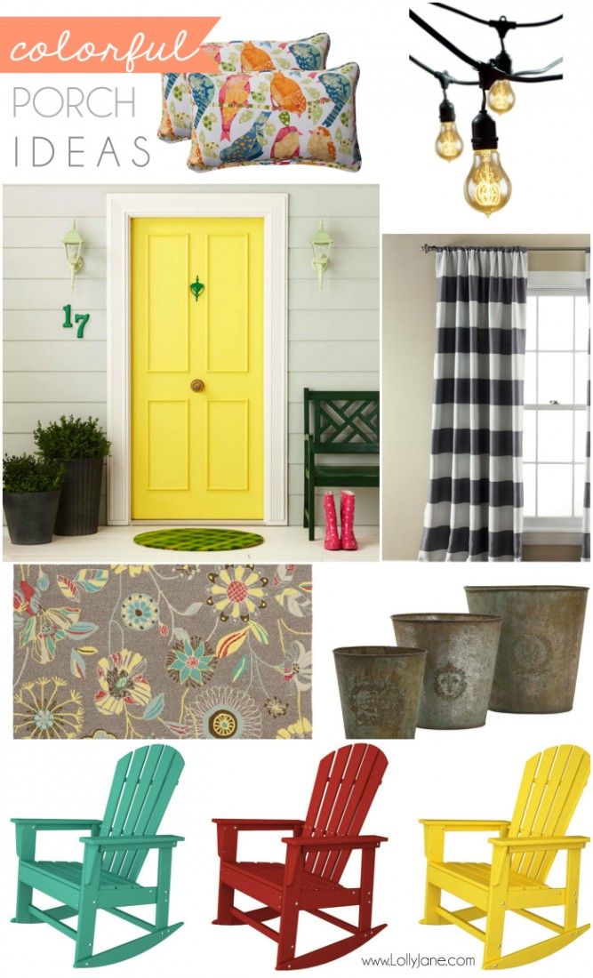 colorful porch ideas mood board