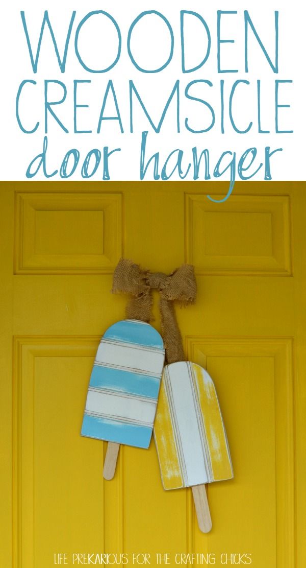 DIY Wooden Creamsicle Door Hanger