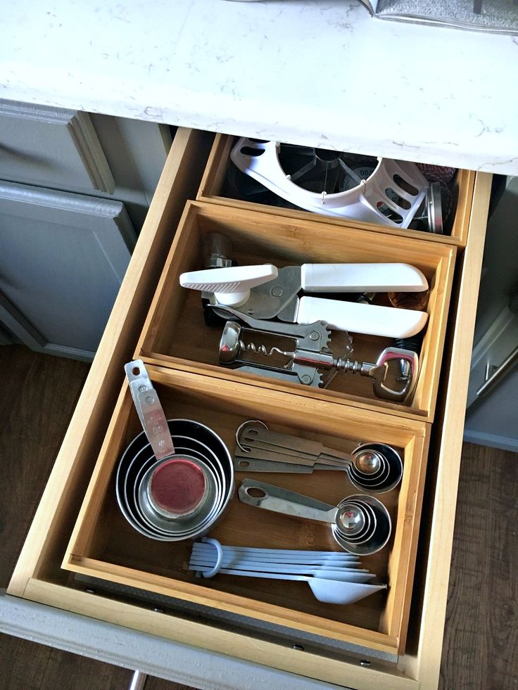 Home Decorating DIY Projects: organize kitchen tools with bamboo trays ...