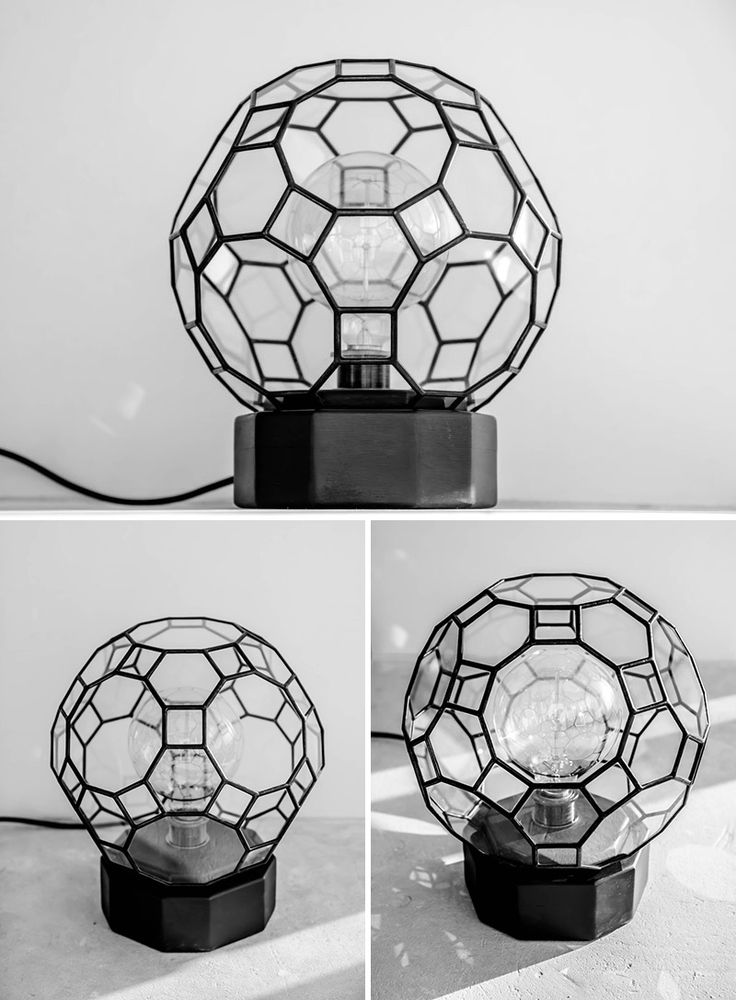 This modern circular black lamp is handmade from high quality materials like woo...