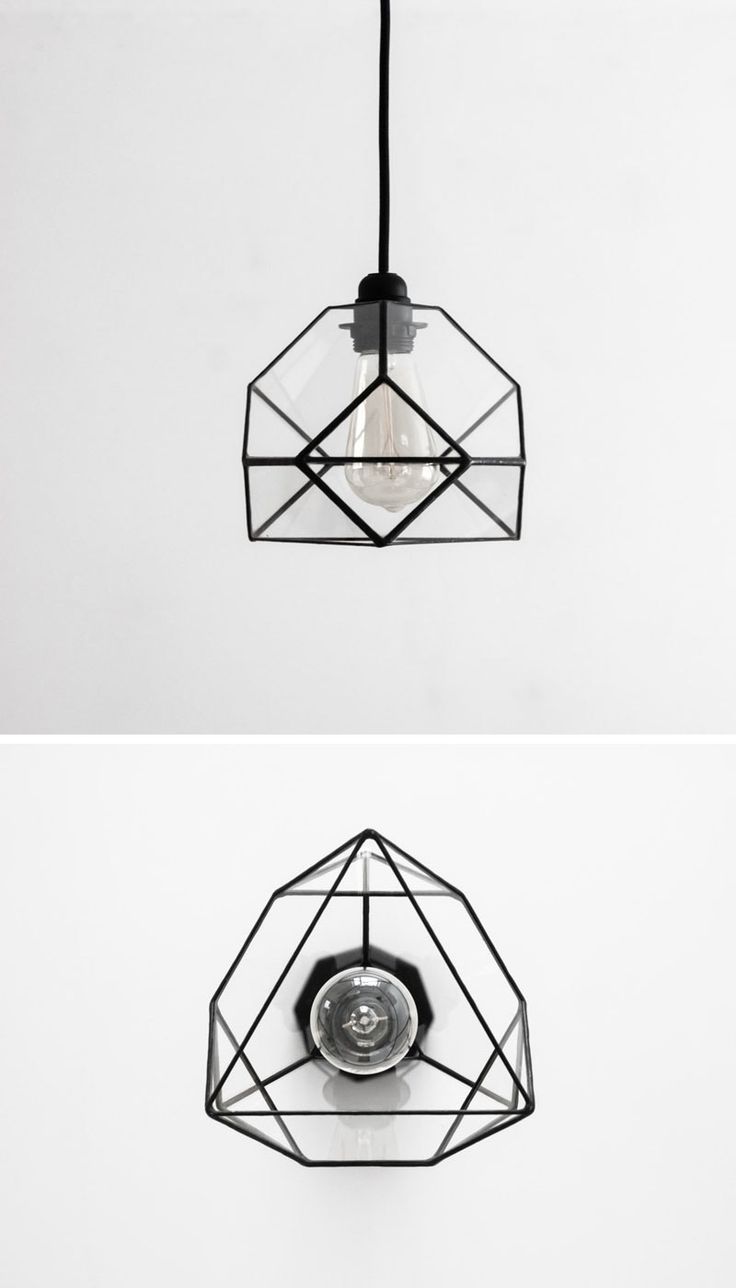 This small black glass pendant light looks different geometrically from various ...