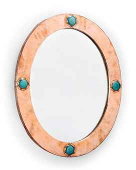 A LIBERTY & CO. ARTS AND CRAFTS COPPER WALL MIRROR                              ...