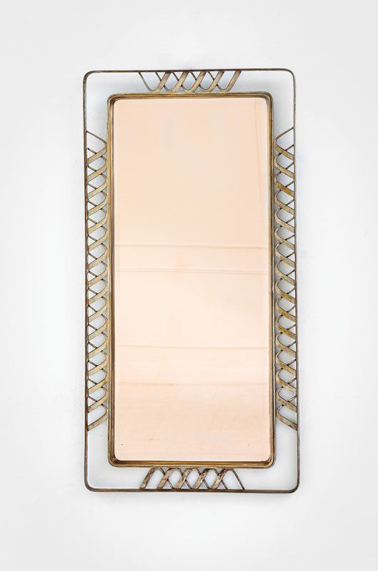 Gio Ponti; Brass and Glass Wall Mirror for Luigi Fontana, 1930s.