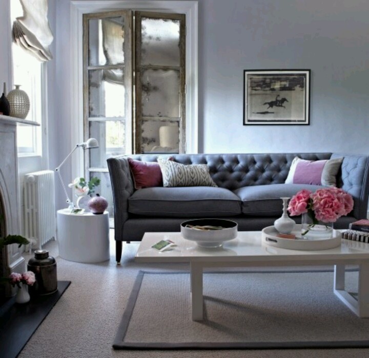 Mirrors – Home Decor : Grey couch living room area - Decor Object