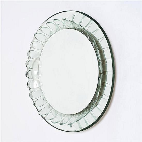 Max Ingrand, glass and metal mirror - by Piasa #midcenturymodern