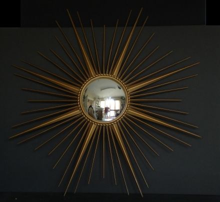 Mirrors - Vintage metal 1960-s convex sunburst mirror - Empel Collections