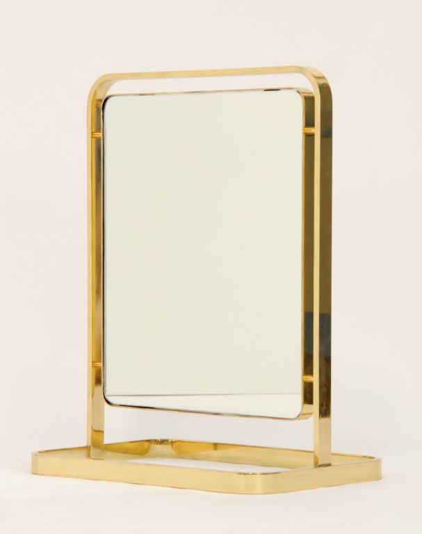 Paul Laszlo: double sided brass vanity mirror