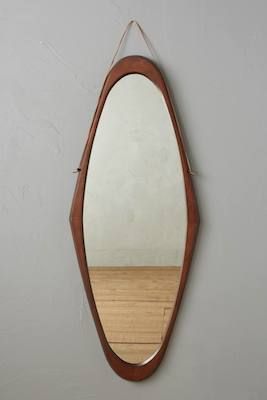 Polished wood mirror cedar