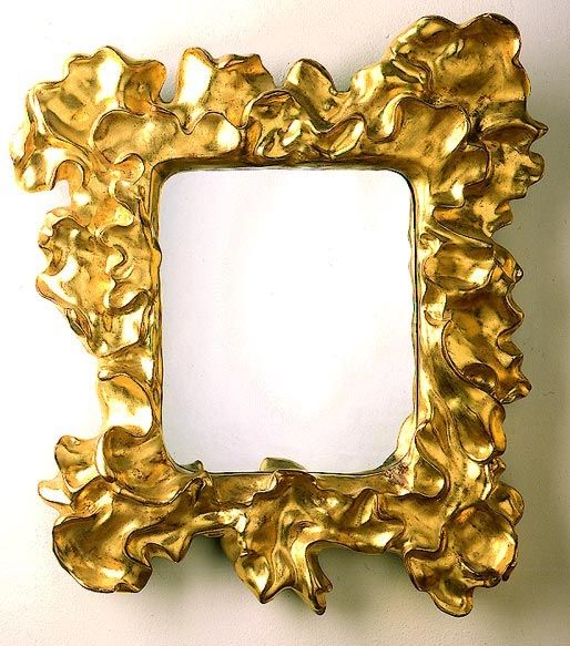 Water gilded organic picture frame designed by Antoni Gaudi for his Casa Mila