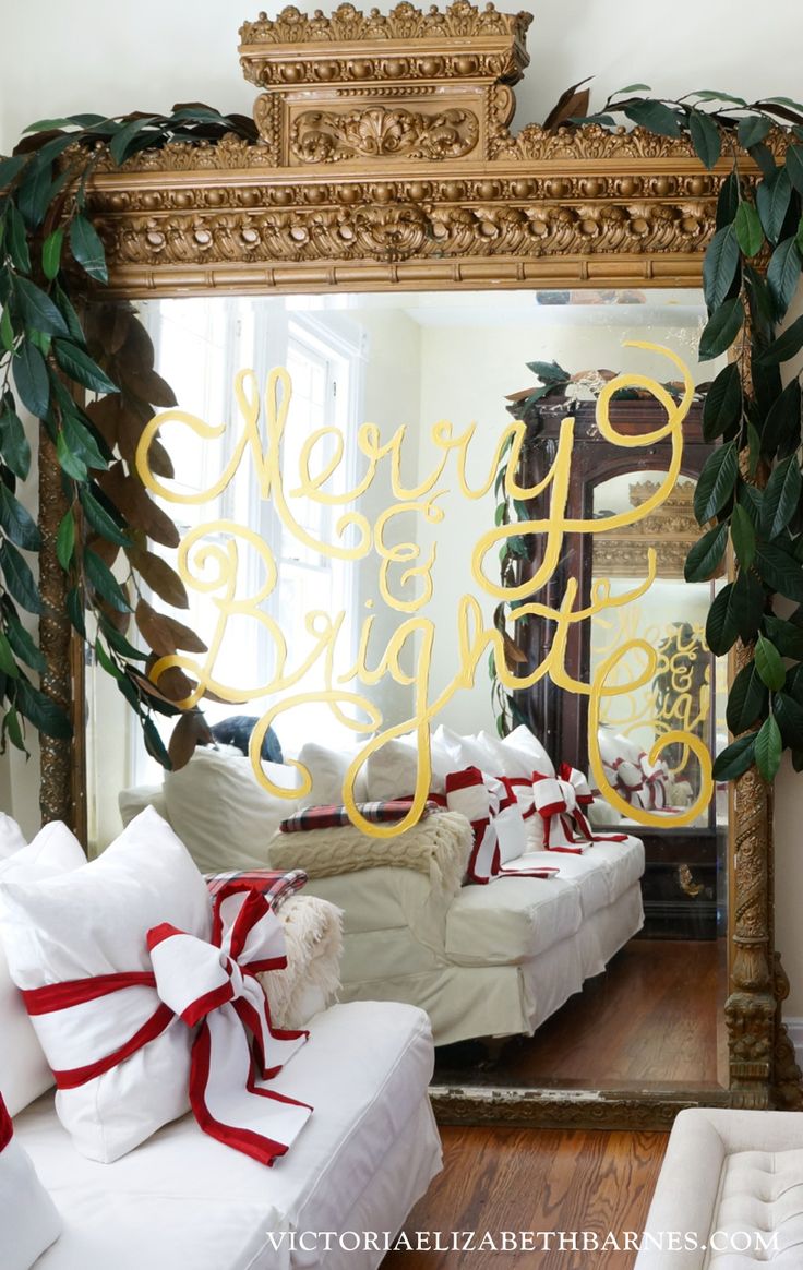 Write a holiday message that looks like gold leaf… glitter optional… I decor...