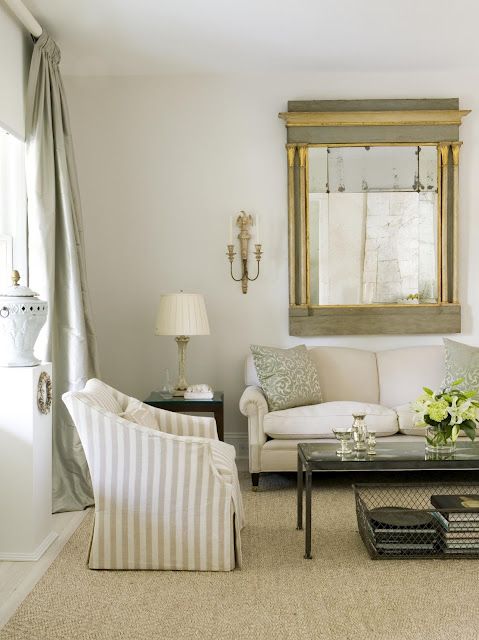 elegant mirror in neutral living room; My Notting Hill: March 2012