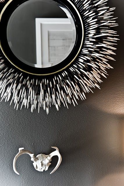 porcupine quill frame mirror