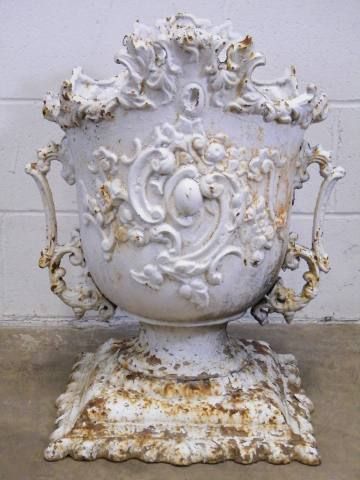 Columbus Architectural Salvage - Ornate Cast Iron Garden Urn