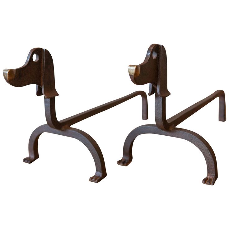 Pair of Andirons by Edouard Schenck, France, circa 1940 | From a unique collecti...