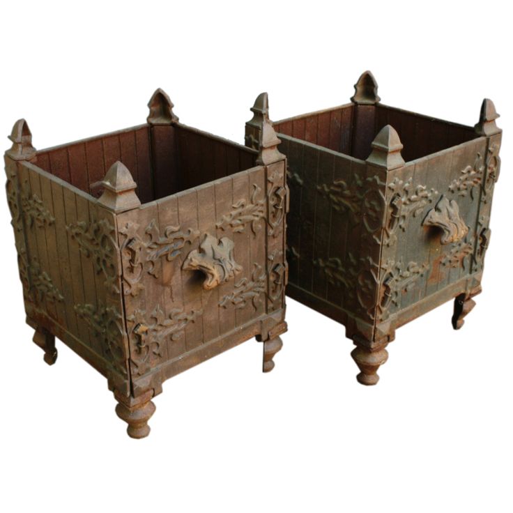 Pair of French Cast-Iron Planters | From a unique collection of antique and mode...