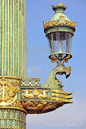Paris: Old lamp-post by Rene Drouyer