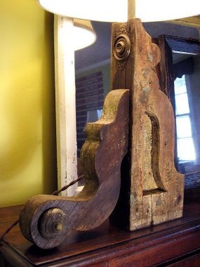 Vintage corbels made into a lamp